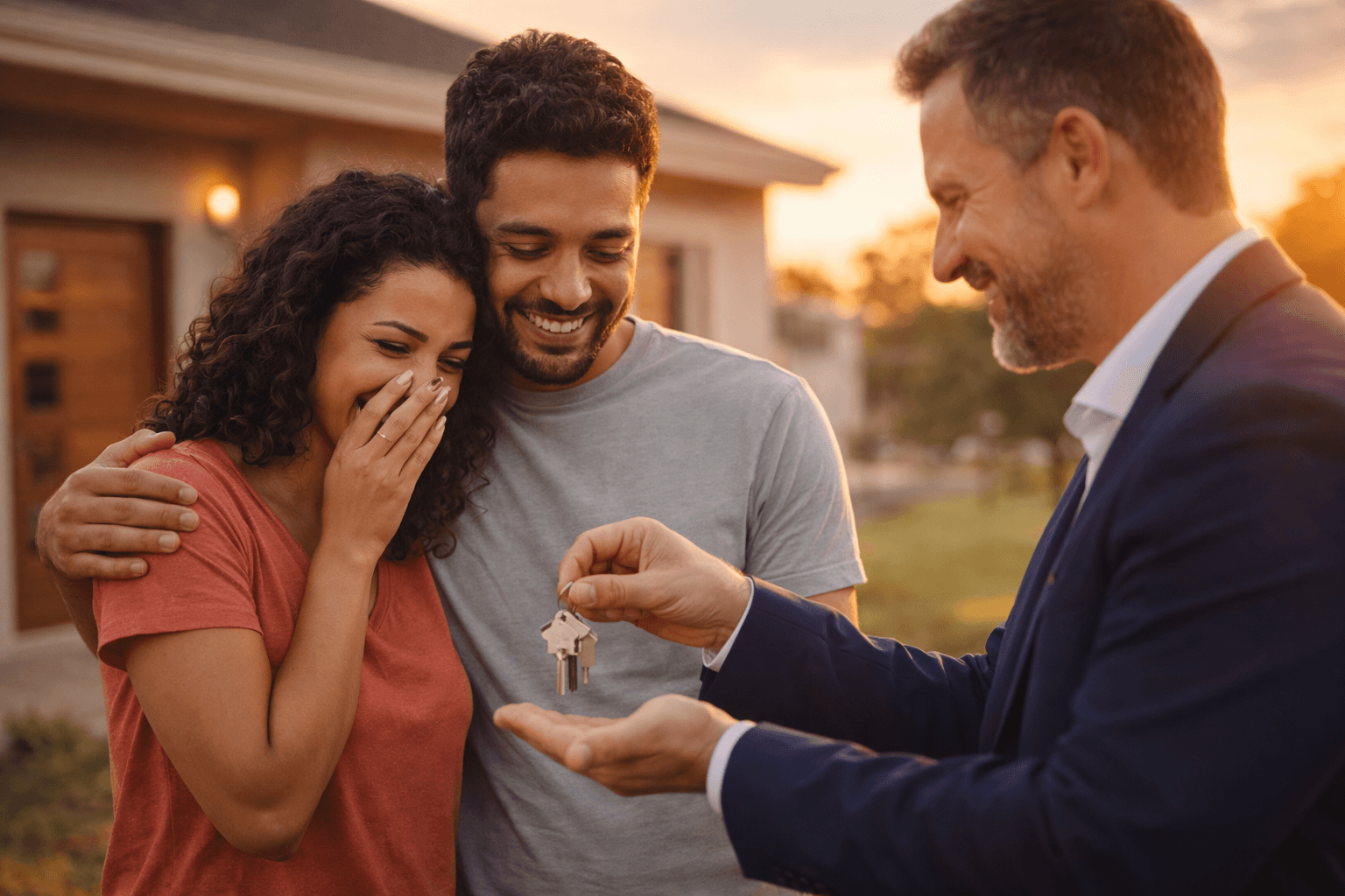Casal feliz realizando o sonho da casa própria com o Grupo PróVida